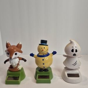 Set of Three Solar-Powered Dancing Figures